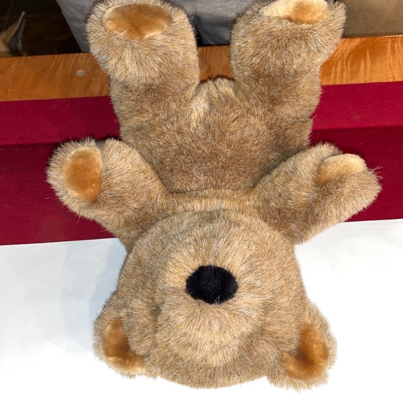 Gund brown fuzzy Bear 1982 vintage SOFT PLUSH sitting 10” tall black nose & eyes - Picture 12 of 13